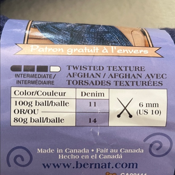 Bernat Softee Chunky Gauge Bundle of 2 Skeins in Faded Denim, Color 39114 - Picture 5 of 6